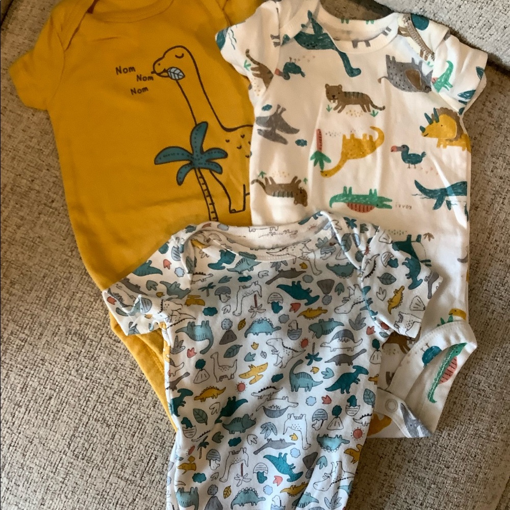 3 piece Dino onesie set
